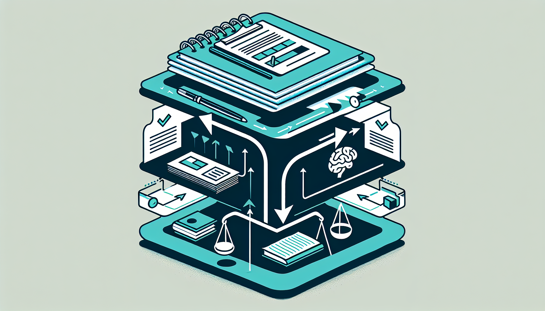 투자 심리 편향 극복 전략 일러스트 - 체크리스트, 투자 일지, 반론 탐색의 3단계 시스템