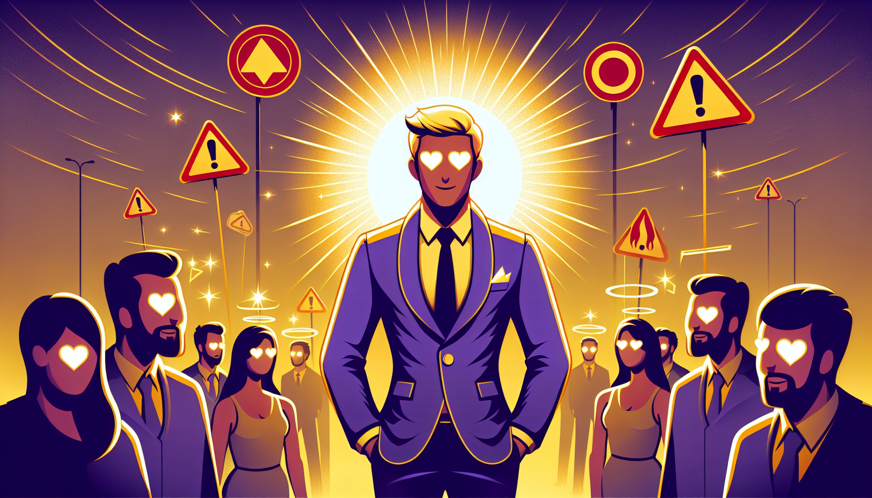 후광 효과 편향 일러스트 - 매력적인 외모에 판단력이 흐려지는 투자자 심리