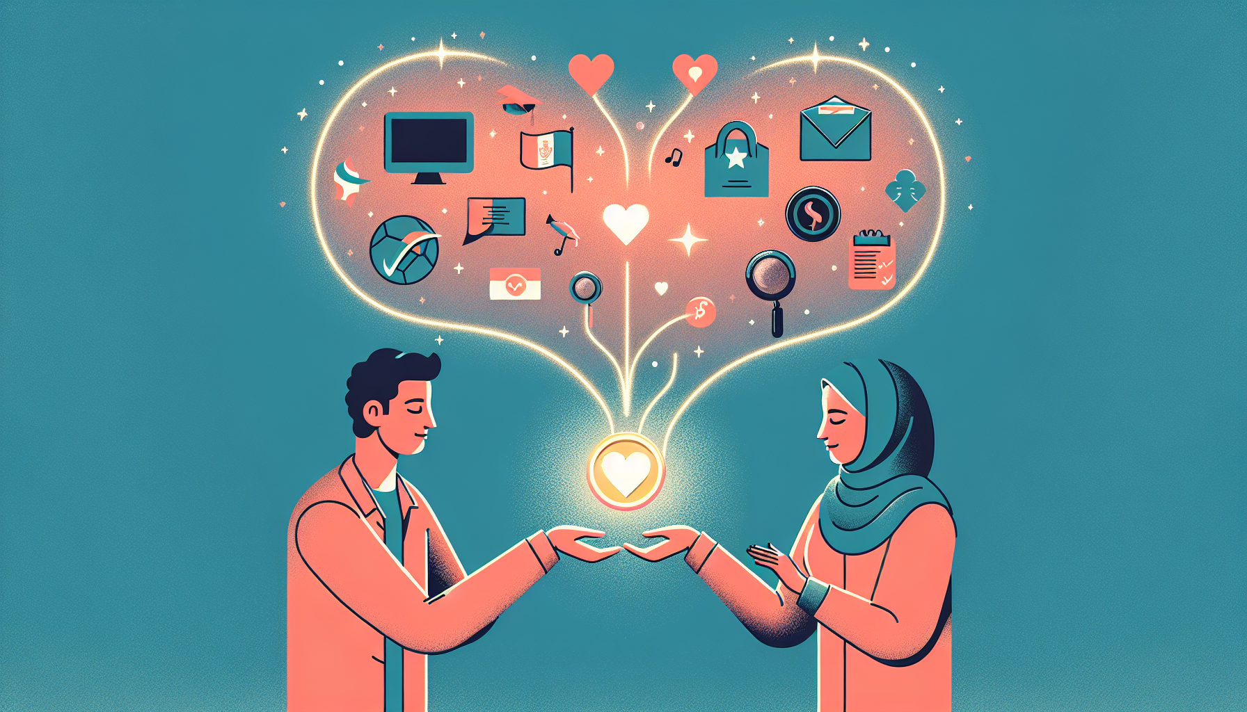 호감 편향 일러스트 - 친밀감과 공통점이 투자 판단에 미치는 심리적 영향