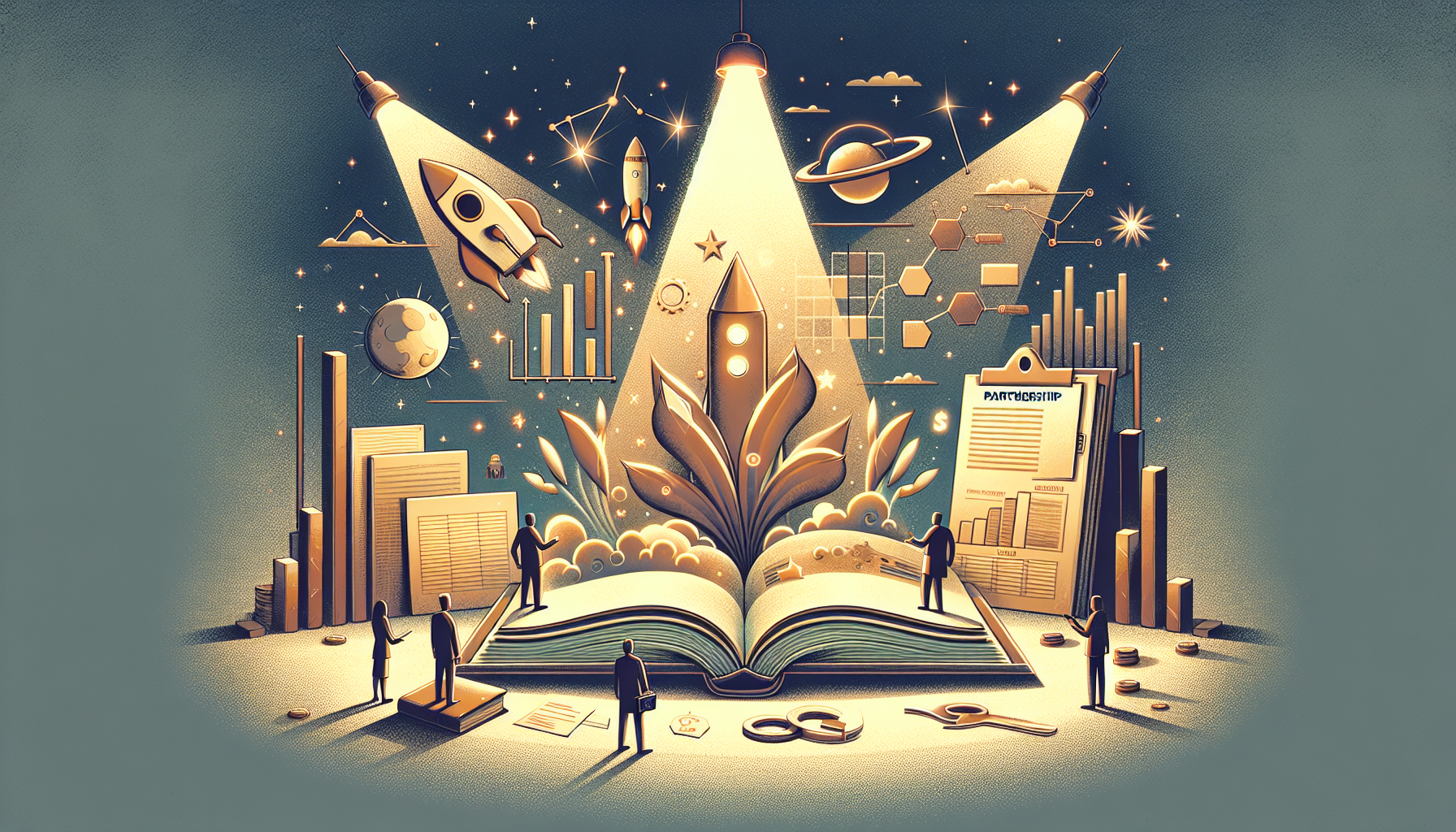 스토리텔링 편향 일러스트 - 그럴듯한 투자 스토리에 현혹되어 데이터를 무시하는 심리