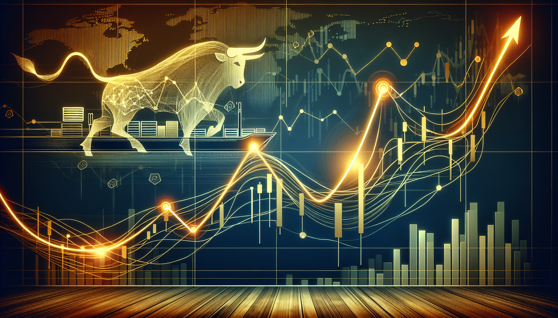코스피와 일평균 수출 상관관계 및 과대평가 위험 신호 일러스트