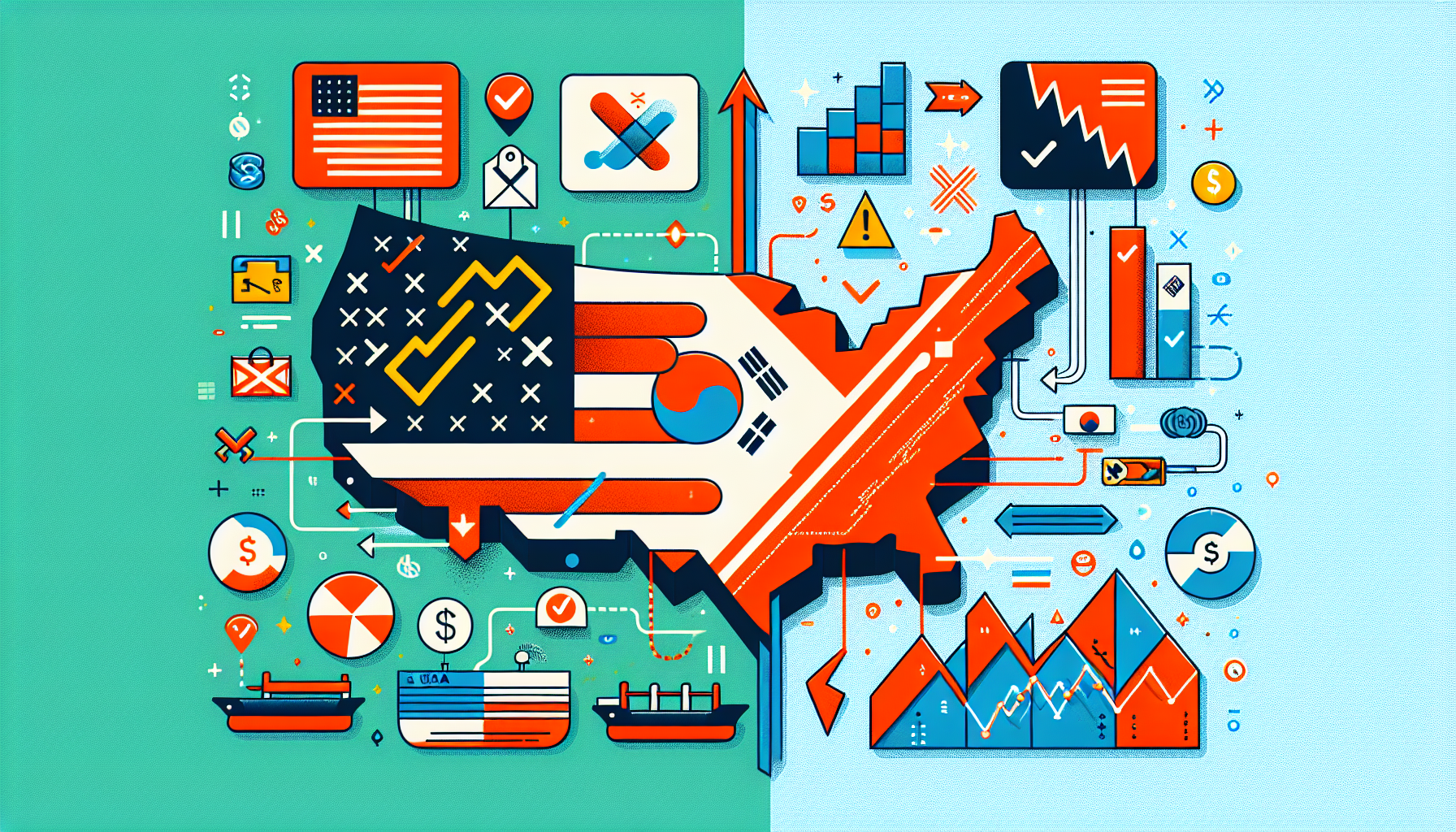 미국 게으른 포트폴리오 전략을 한국 코스피에 그대로 적용할 때 발생하는 문제점 경고 일러스트