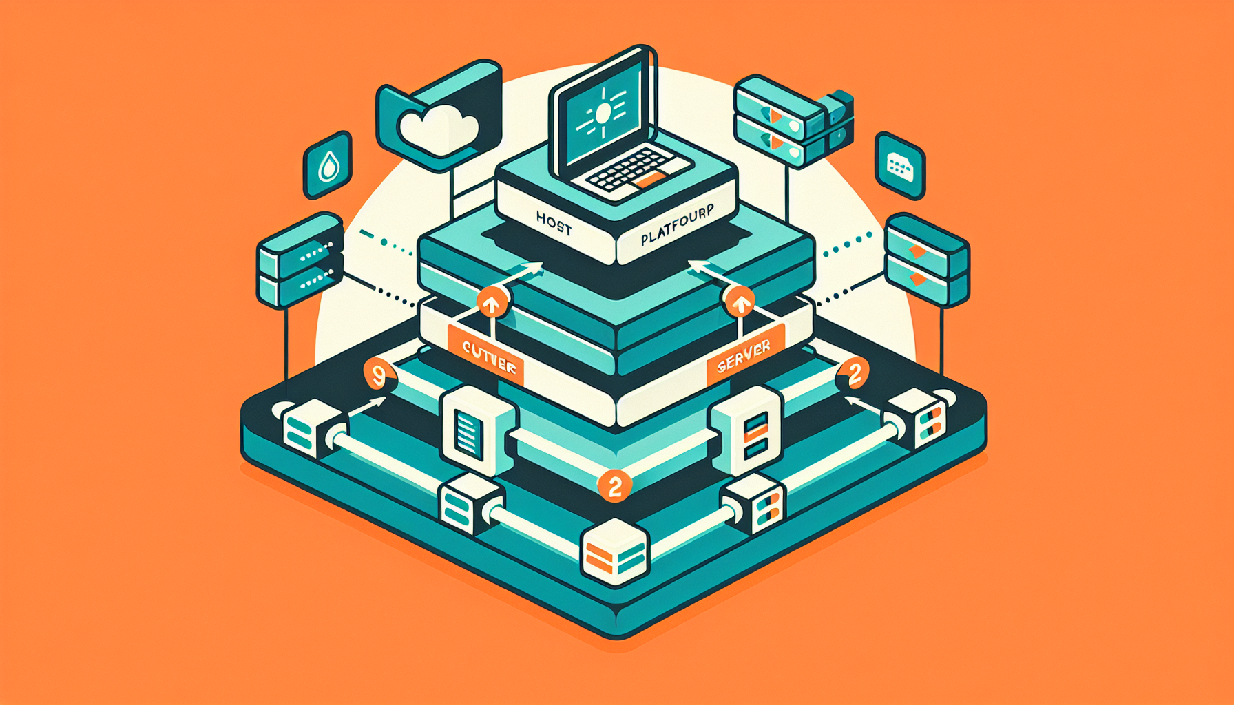 MCP의 4가지 핵심 구성 요소인 호스트, 클라이언트, 서버, 리소스의 계층 구조를 보여주는 다이어그램