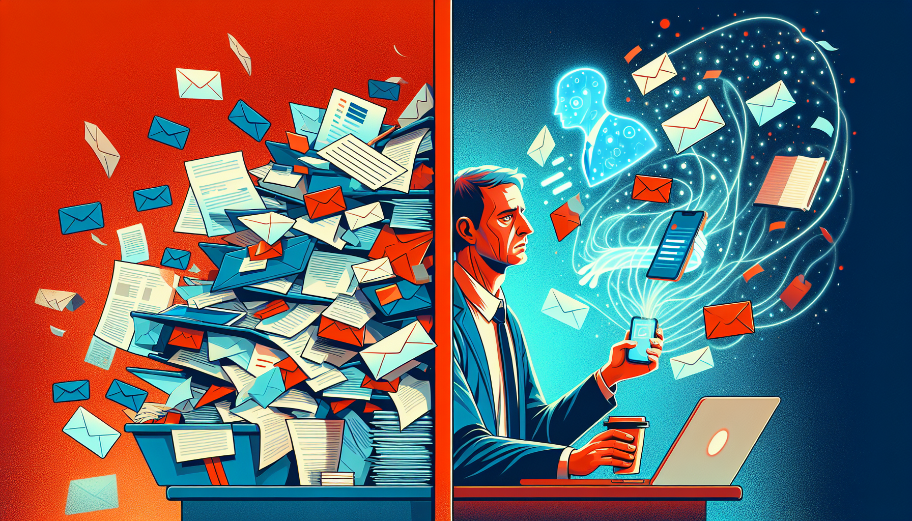 AI 업무 자동화 전후 비교 - 전통적인 수작업과 AI 어시스턴트의 업무 처리 방식 차이