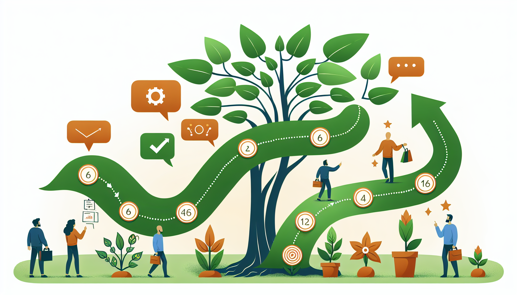 노코드 프로젝트 성공을 위한 단계별 성장 전략 일러스트