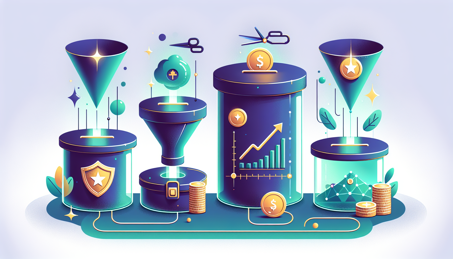 연금저축펀드, IRP, ISA 세 가지 연금 계좌 종류와 세제 혜택 일러스트