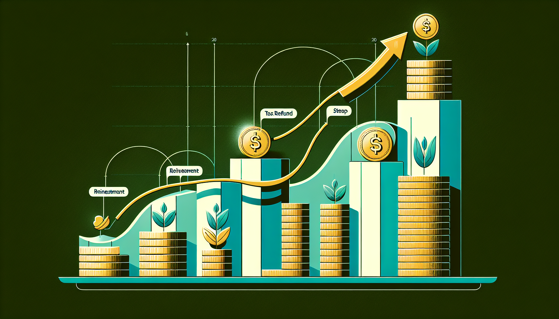 연금 계좌 세제 혜택과 복리 투자 수익의 장기 복합 효과 일러스트