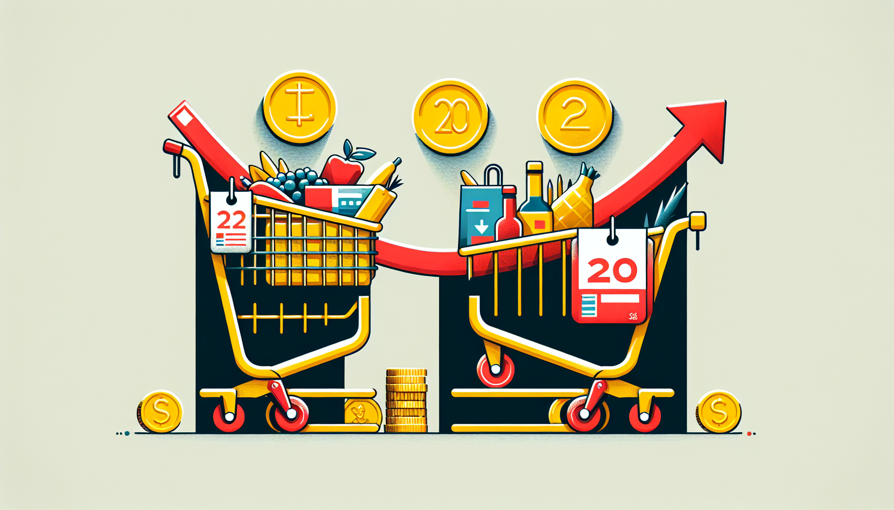 인플레이션이 은퇴 자산에 미치는 영향 - 구매력 하락과 물가상승률 고려의 중요성 일러스트