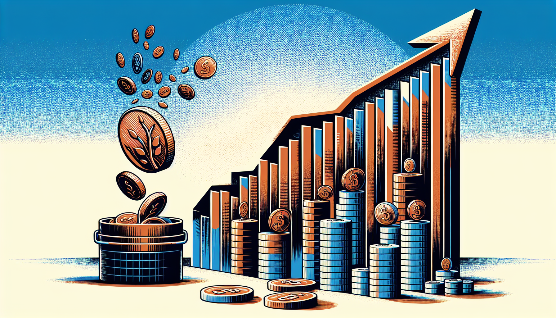 인플레이션을 반영한 저축액 증액의 중요성을 보여주는 일러스트