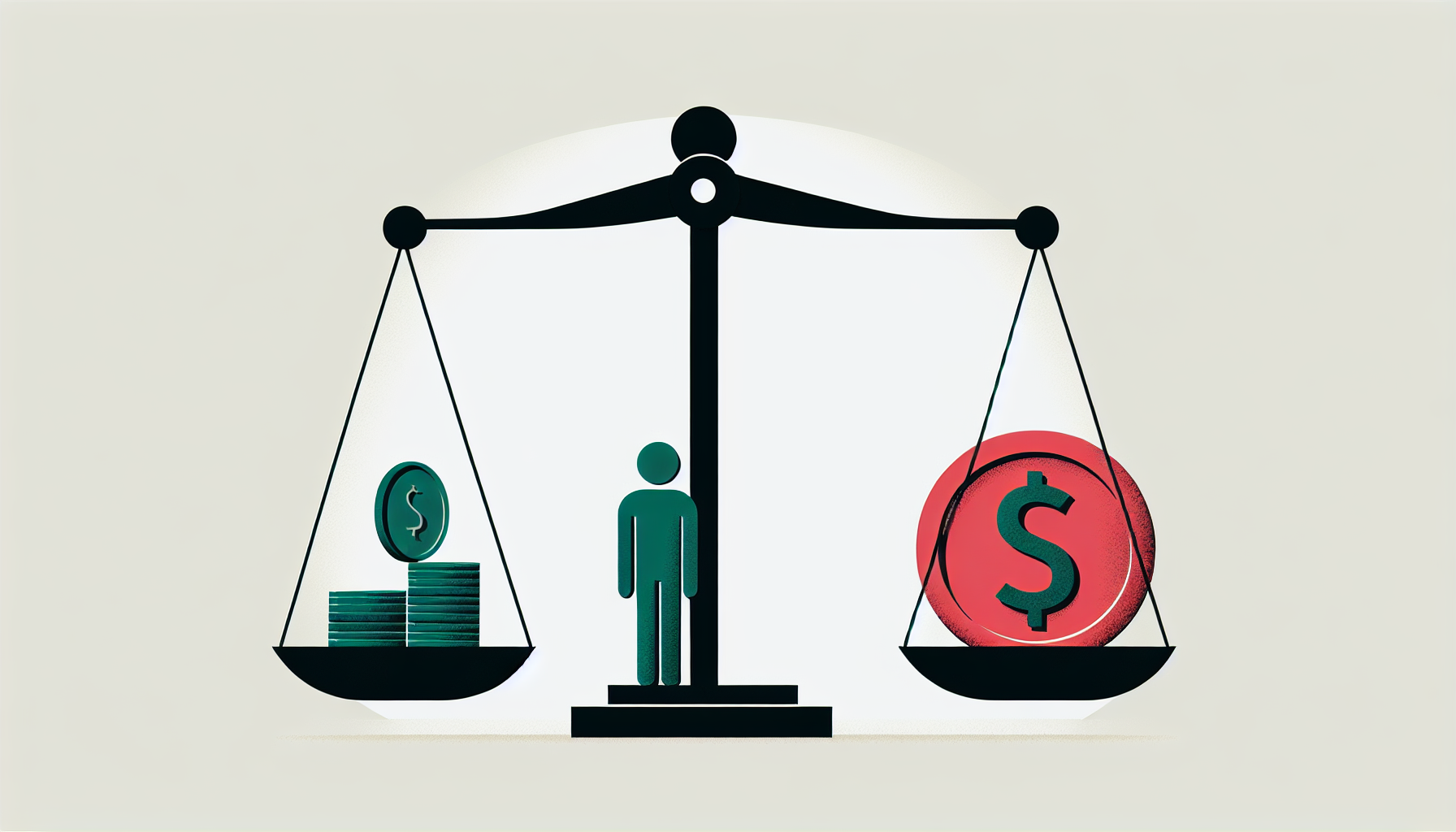 이익보다 손실을 2배 더 크게 느끼는 손실 회피 편향을 저울로 표현한 일러스트