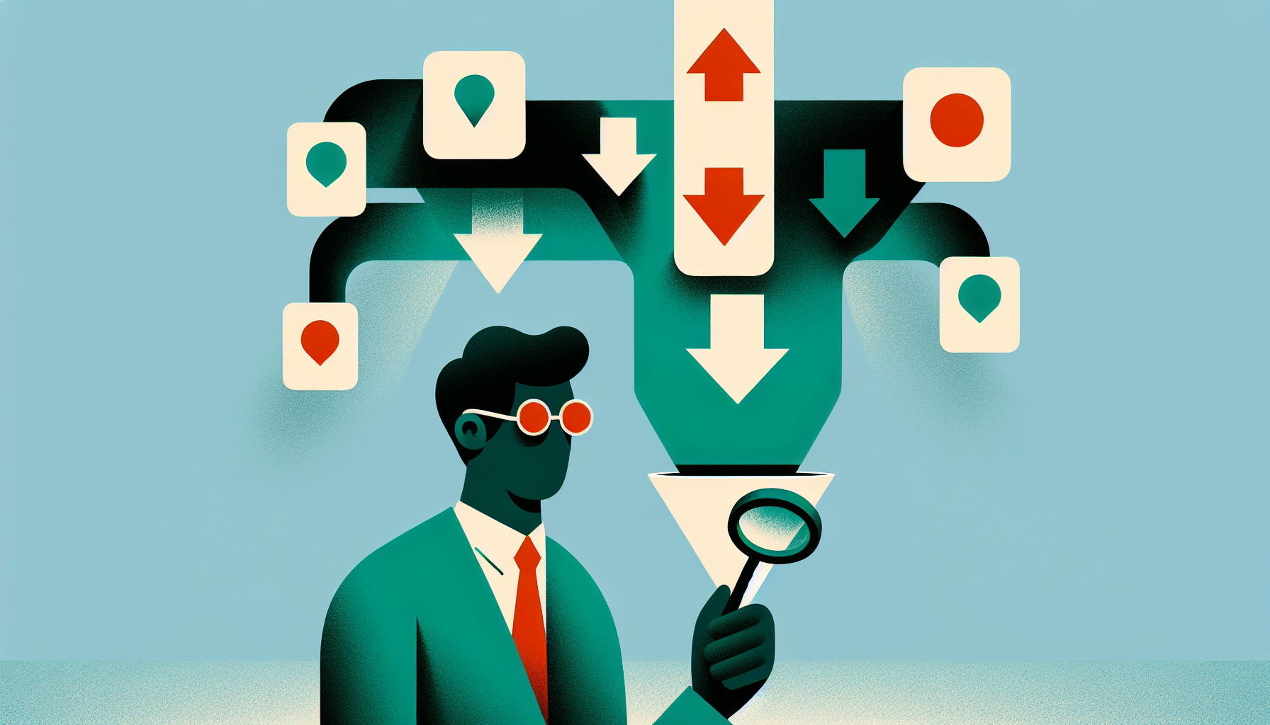 자신의 믿음을 확인하는 정보만 선택적으로 수집하는 확증 편향 일러스트