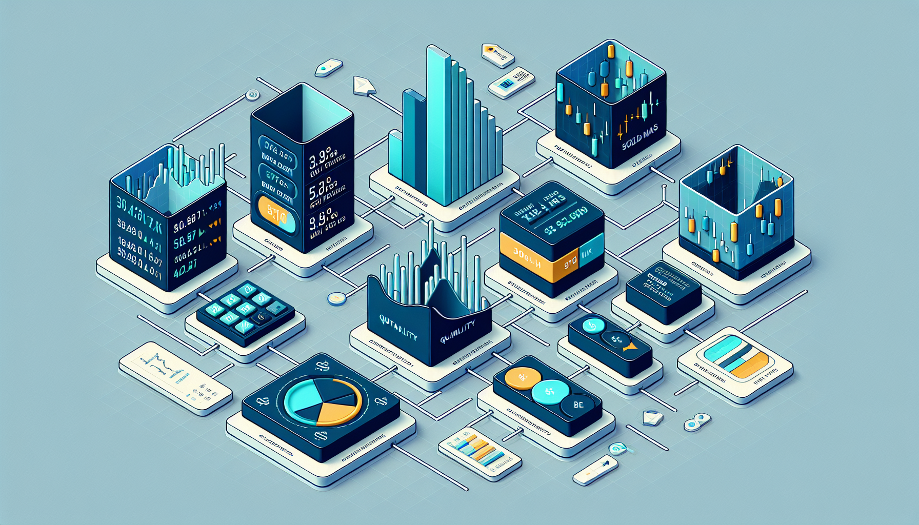 포트폴리오 자동화 시스템의 기능 모듈 설계 다이어그램 일러스트