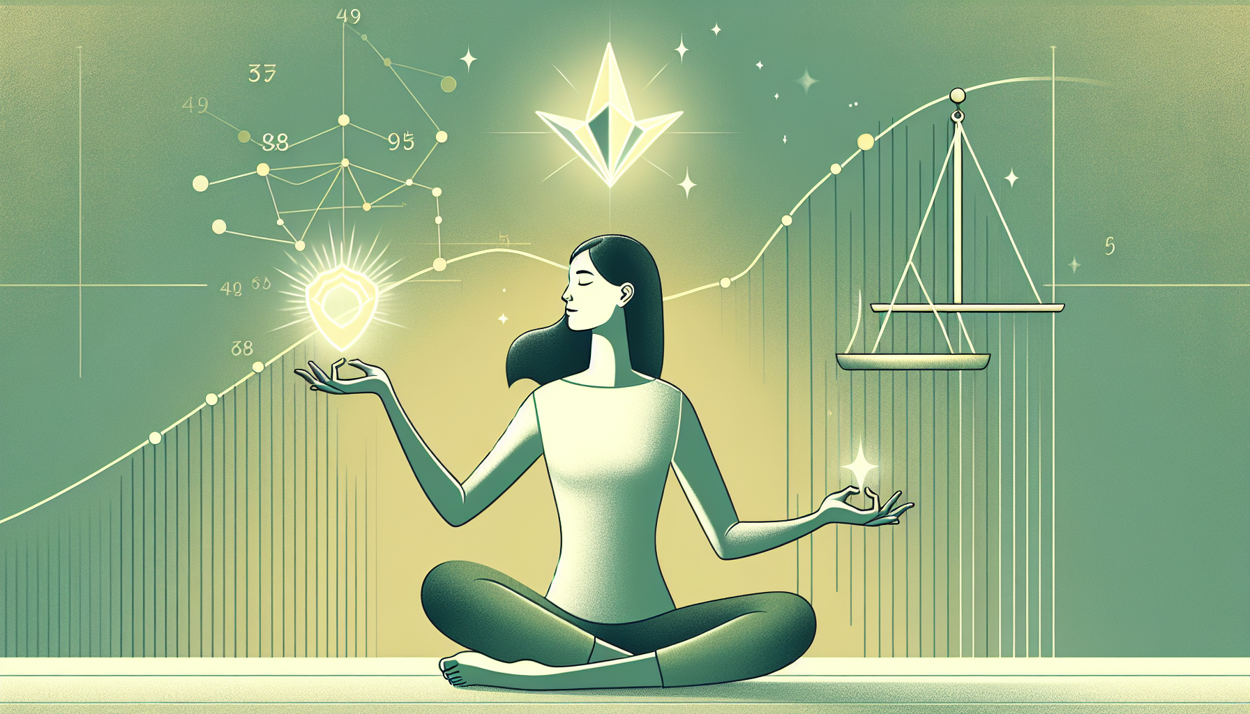 투자에서 지적 겸손과 자존심을 내려놓는 것을 표현한 일러스트